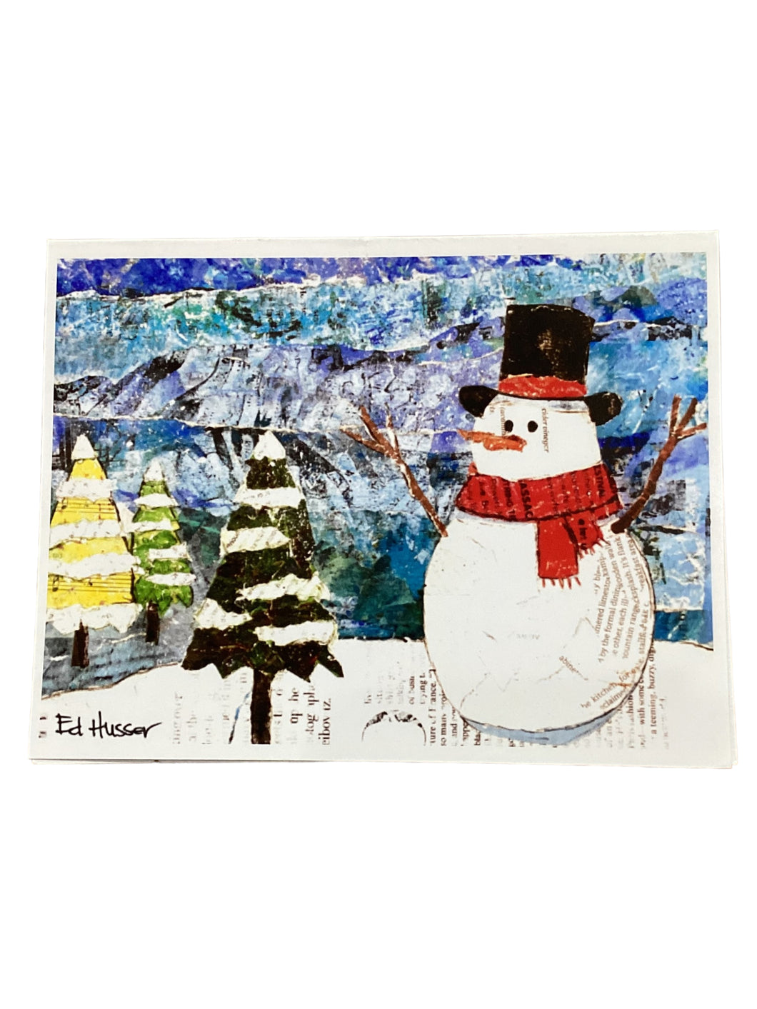 Snowman with Trees - Notecard