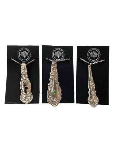 Silverplate Stem With Crystal Necklaces