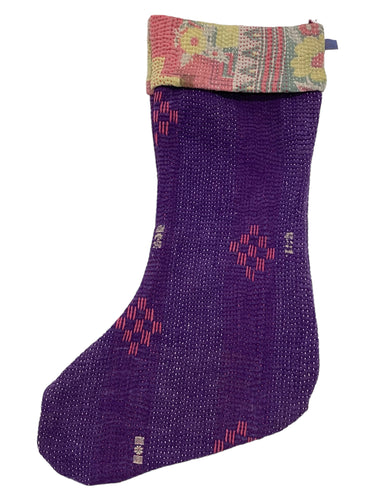 Kantha Holiday Christmas Stocking