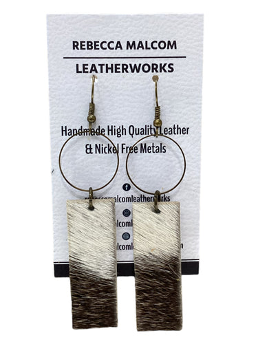 Cowhide Bar Earrings