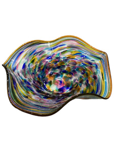 Large Wavy Bowl - Multicolor with Shimmer