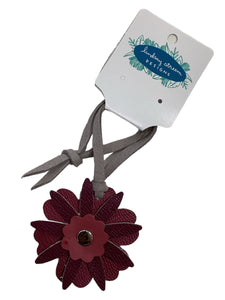 Small Leather Flower Charm