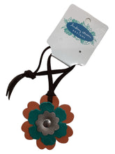 Small Leather Flower Charm