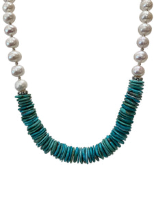 Turquoise & Pearls Necklace
