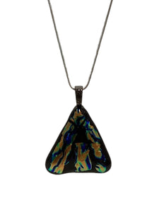 Dichro Necklace - Multi-Colored on Black Triangle
