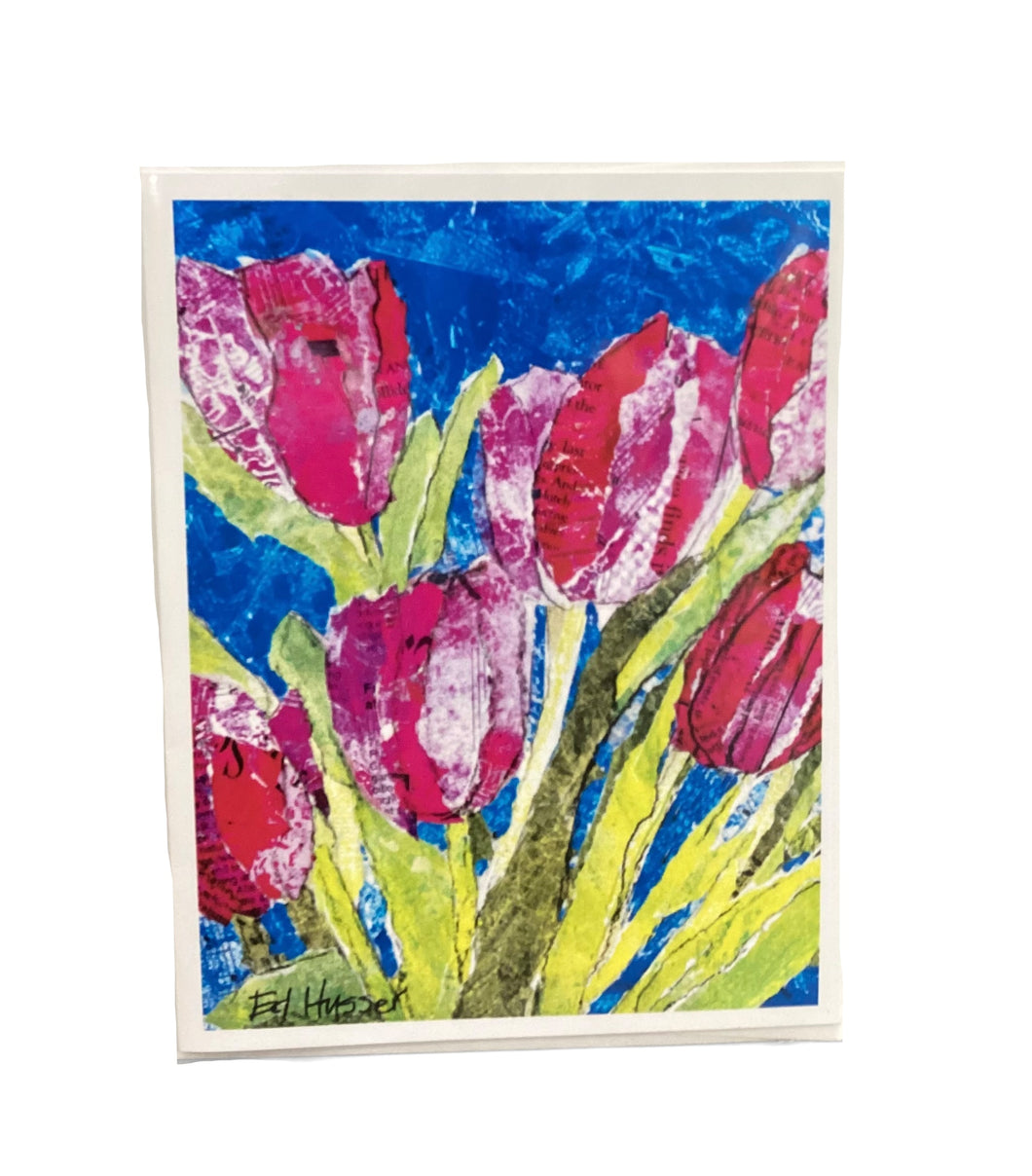Spring Majenta Tulips - Notecard