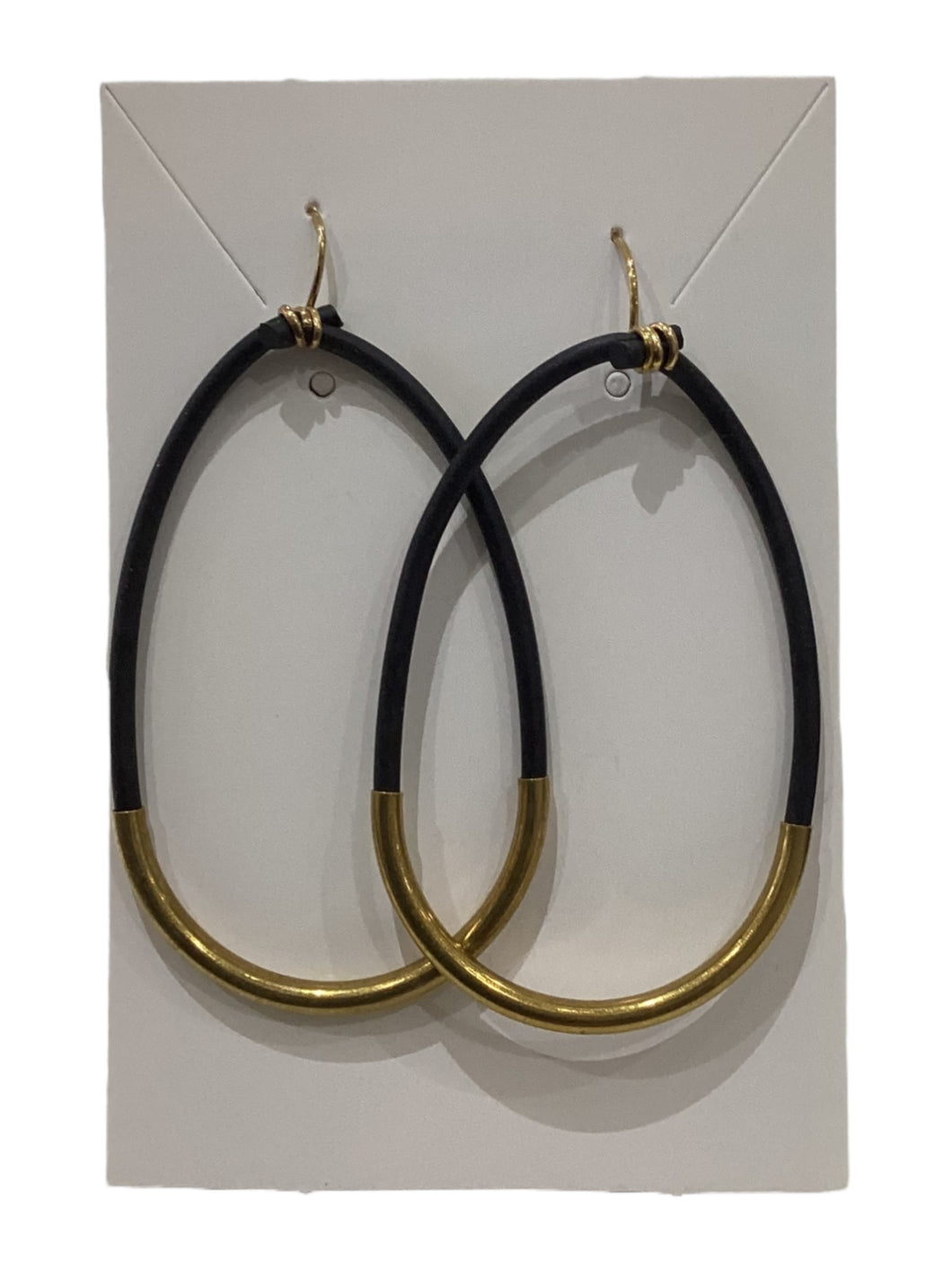 Rubber/Brass Earrings