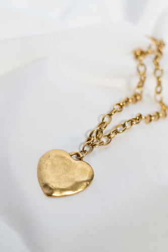 Large Gold Heart Necklace - 18