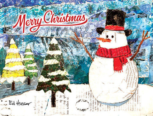 Snowman with Trees - Notecard