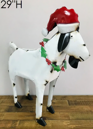 Christmas Goat with Wreath