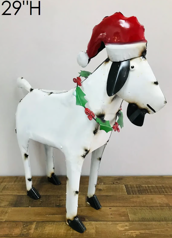 Christmas Goat with Wreath