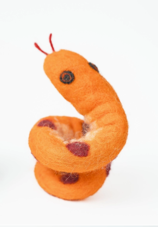 Orange Snake Finger Puppet
