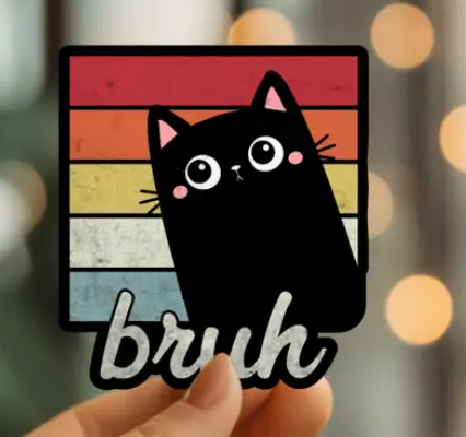 Bruh Cat Vinyl Sticker
