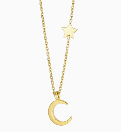 Moon & Stars Necklace - Gold Plated Sterling