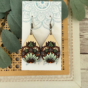 Sunflower Earrings - Seafoam