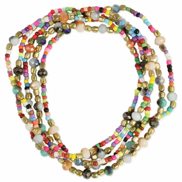 Candy Bowl Multi Bead Stretch Bracelet - Set of 5