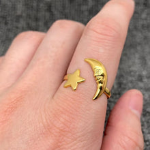 Star & Moon Ring - 18k Gold Plated