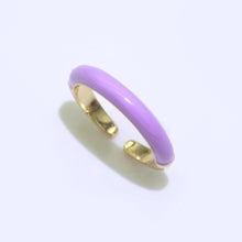 Enamel Stacking Ring - Gold Filled Open Adjustable Ring