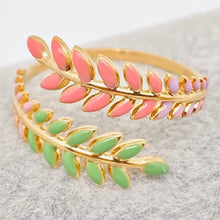 Enamel Leaf Ring - 18k Gold Plated