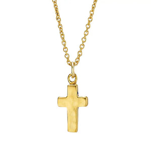 Classic Cross on Saturn Chain - Gold Plated Sterling Silver