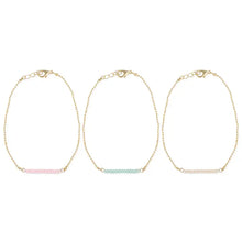 Facet Pastel Bead Bar Anklet - White