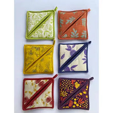 Cotton Screen Printed Pocket Potholder with Loop