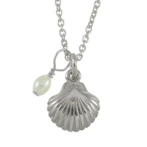 Sunshine & Saltwater Scalloped Shell Necklace - Sterling Silver