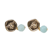 Engraved Bee Charm Earrings