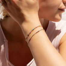 18K Gold PVD Stainless Steel Multi Confetti Chain Bracelet - Stainless