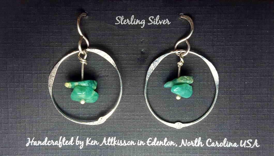 Sterling Silver Earrings W/Turquoise