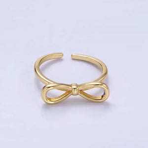 14K Gold Filled Minimalist Open Ribbon Bow Ring