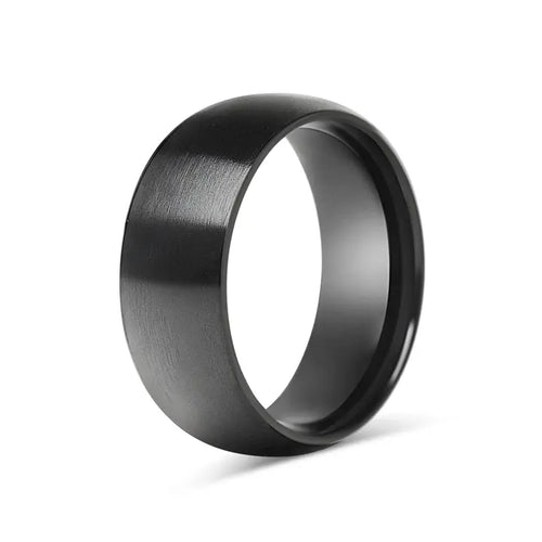 Black Matte Stainless Steel Ring - 8mm