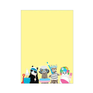 Cats Summer Beach Notepad