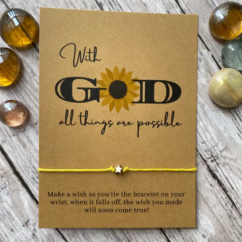 With God All Things Are Possible Wish Bracelet - Lemon