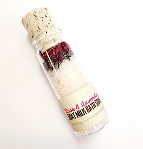 Goat Milk Bath Soak Vial - Rose & Lavender