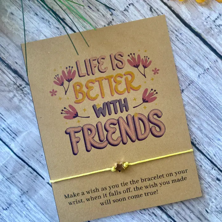 Life is Better with Friends Wish Bracelet - Lavender