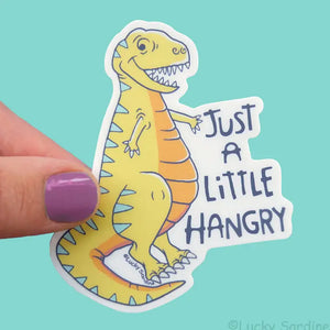 T-Rex Dinosaur - Just a Little Hangry Vinyl Sticker