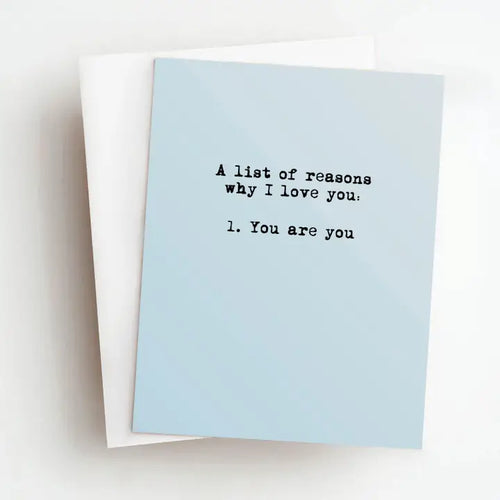 List of Reasons Love Greeting Card