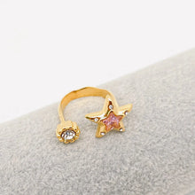 Pink Zircon Star Ring - 18k Gold Plated