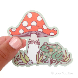 Mushroom+Frog Sticker