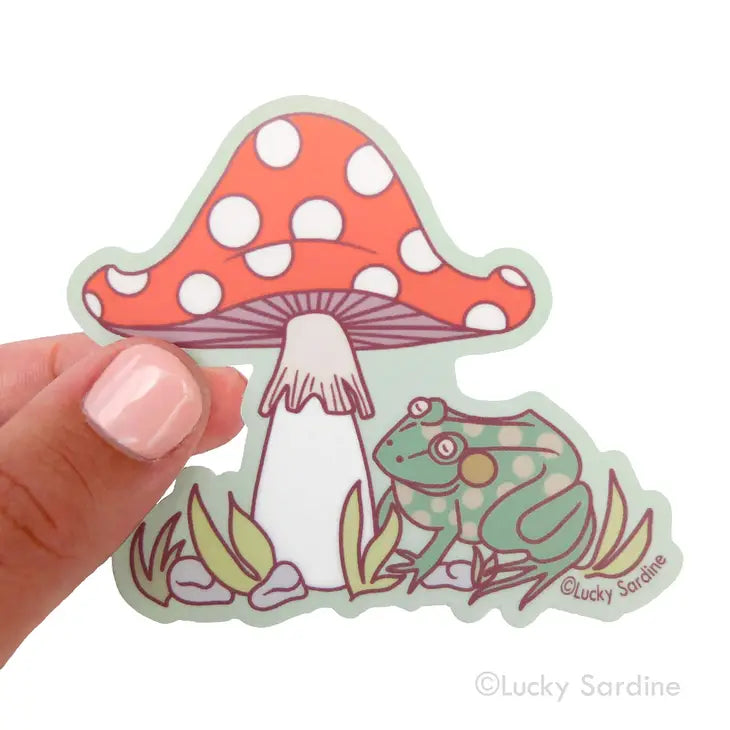 Mushroom+Frog Sticker
