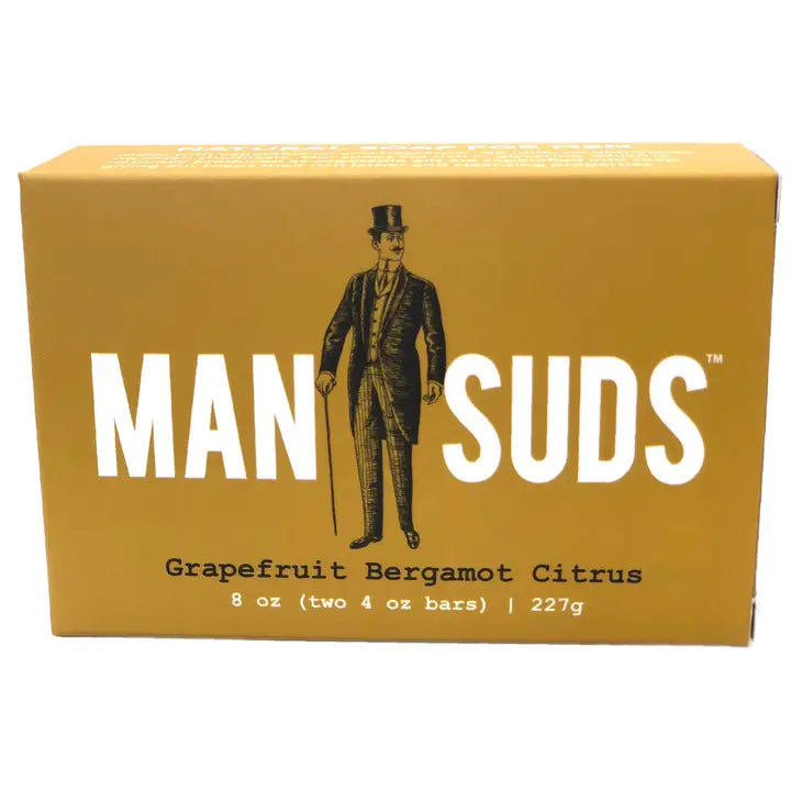 Man Suds - Men's Natural Grapefruit Bergamot Citrus Soap (2pk of 4 oz. bar)