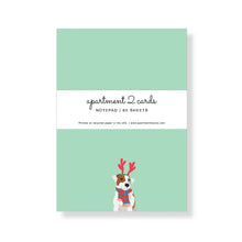Winter Jack Russell Terrier with Antlers Holiday Notepad