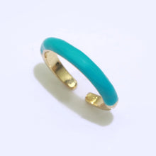 Enamel Stacking Ring - Gold Filled Open Adjustable Ring