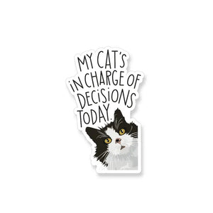 Cat in Charge Vinyl Sticker