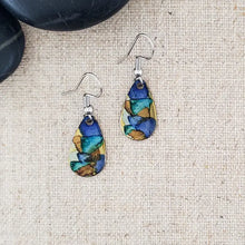 Alcohol Ink Stainless Steel Small Teardrop Earrings