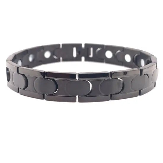 Black Stainless Steel Magnetic Bracelet - 12mm/9