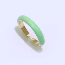 Enamel Stacking Ring - Gold Filled Open Adjustable Ring