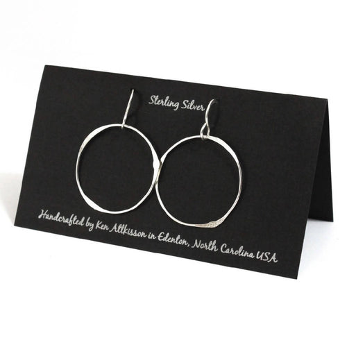 Sterling Silver Earrings Large Circle