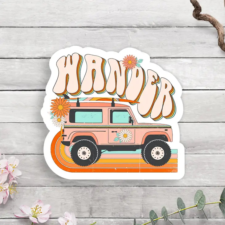 Wander Summer Retro Vinyl Sticker
